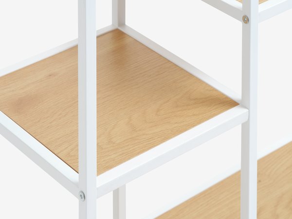 Scaffale TRAPPEDAL 7 ripiani color rovere/bianco
