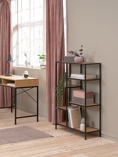 Scaffale TRAPPEDAL 5 ripiani color rovere/nero