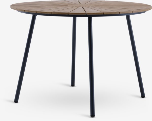 Havebord RANGSTRUP Ø110 natur/sort