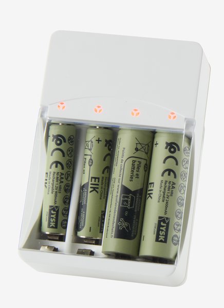 Batterieladegerät EIK m/Stecker weiß