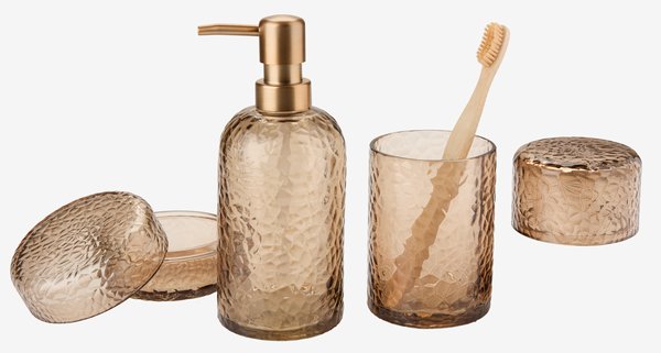 Aufbewahrungsgefäß GENEVAD Ø10xH6cm Glas braun